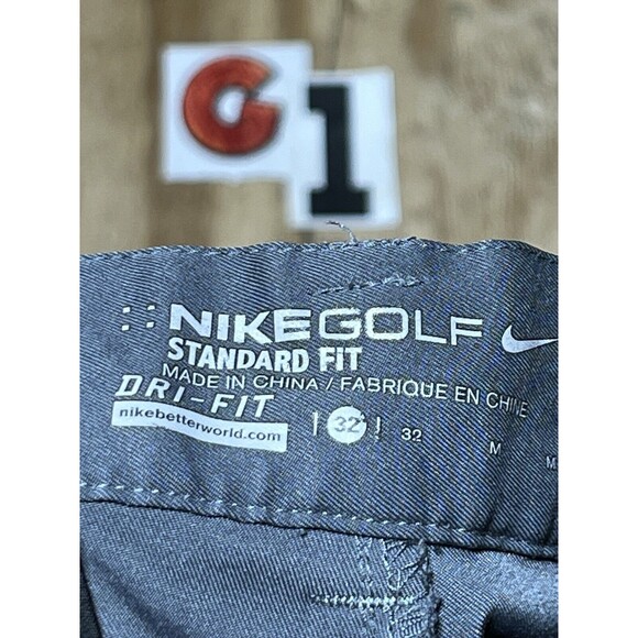 nike dri fit golf shorts Men 32 Gray Button @G1 Standard Fit - Picture 7 of 7